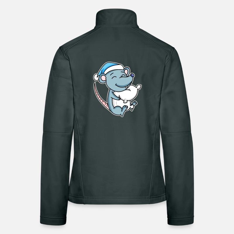 Souris avec oreiller et bonnet somnolent Veste en tissu softshell Femme