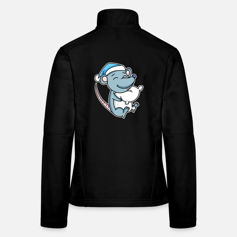 Souris avec oreiller et bonnet somnolent Veste en tissu softshell Femme