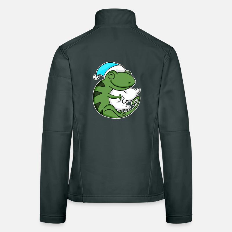 Caméléon avec oreiller et bonnet de sommeil Veste en tissu softshell Femme