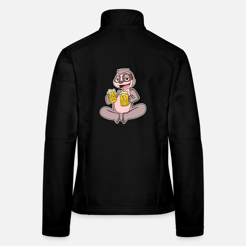 Sloth with beer Women's Softshell Jacket