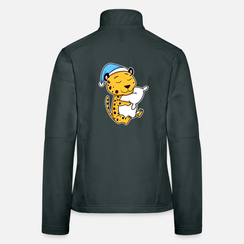 Guépard avec oreiller et bonnet de nuit Veste en tissu softshell Femme