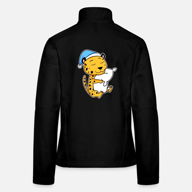 Cheetah with pillow and nightcap Women's Softshell Jacket