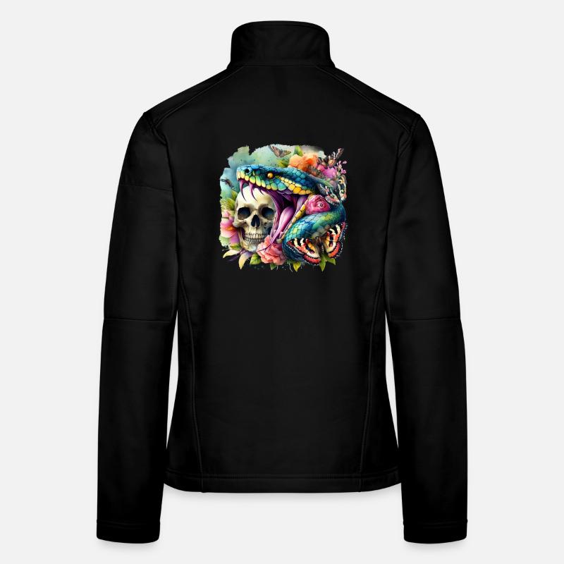 Serpent Crâne Veste en tissu softshell Femme