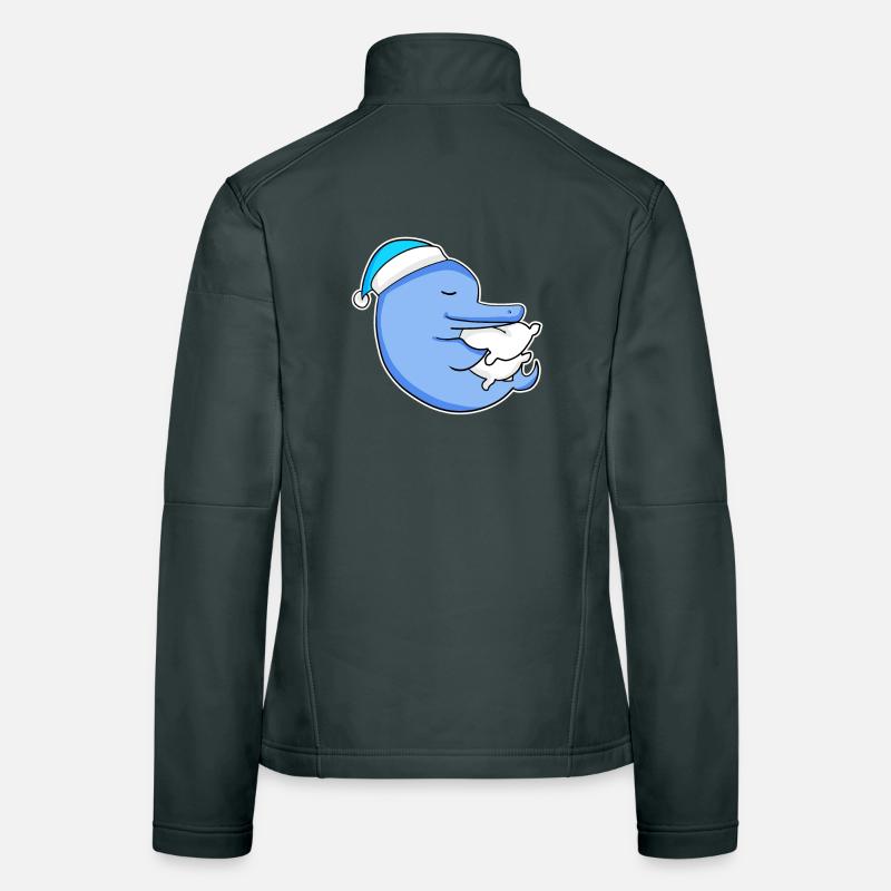 Dauphin avec oreiller et bonnet de nuit Veste en tissu softshell Femme