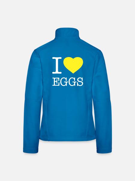 I LOVE EGGS - Frauen Softshelljacke - Schwarz - Hinten