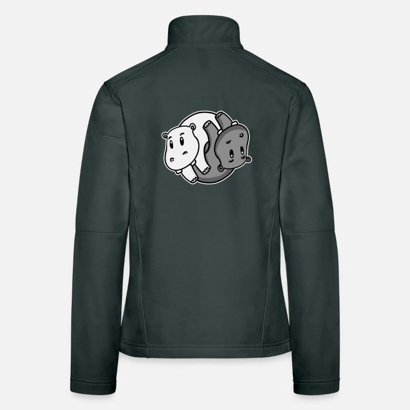 Yin Yang Nilpferd Frauen Softshelljacke
