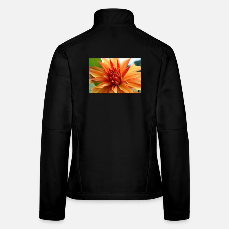 Dahlia Orange Fleur de Saumon, Fleur Veste en tissu softshell Femme