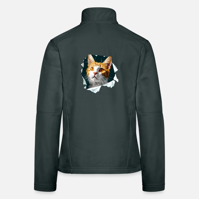 Cat, Cat, Cat, Cat Head, Cat Lover Women's Softshell Jacket
