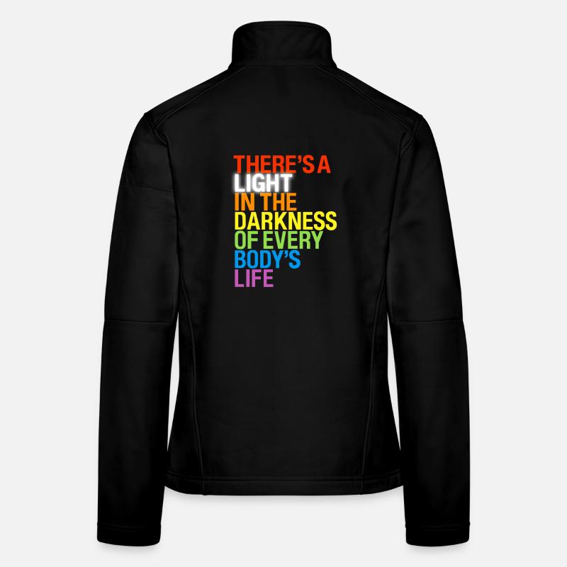 There's a light / Es gibt ein Licht in Dunkeln - Frauen Softshelljacke - Schwarz