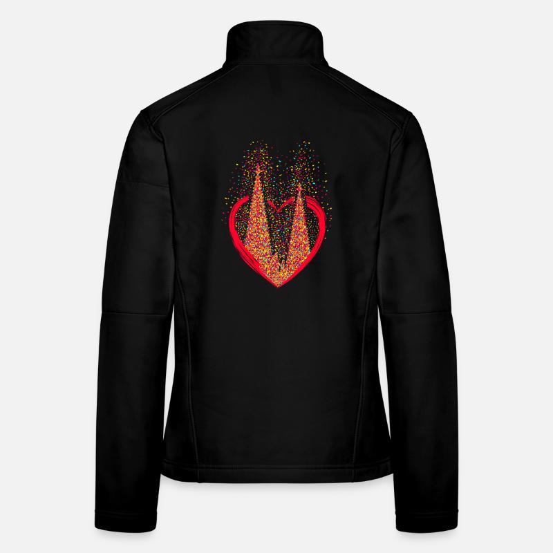 Kölner Dom Konfetti Im Herzen Karneval Herz Köln - Frauen Softshelljacke - Schwarz