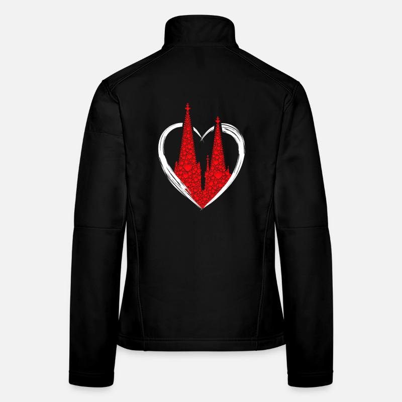 Kölner Dom Herzen Kölle Liebe Herz Karneval Köln - Frauen Softshelljacke - Schwarz