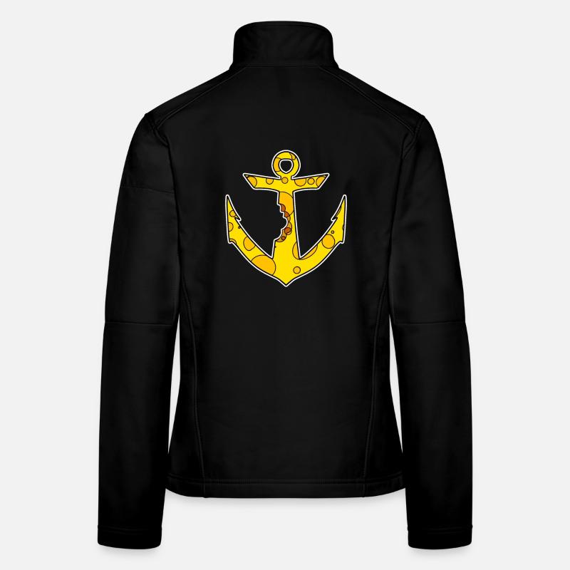Symbole du capitaine de l’ancre de fromage Veste en tissu softshell Femme