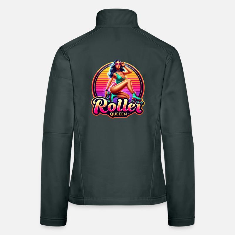 Vibrant Roller Queen Illustration Women's Softshell Jacket