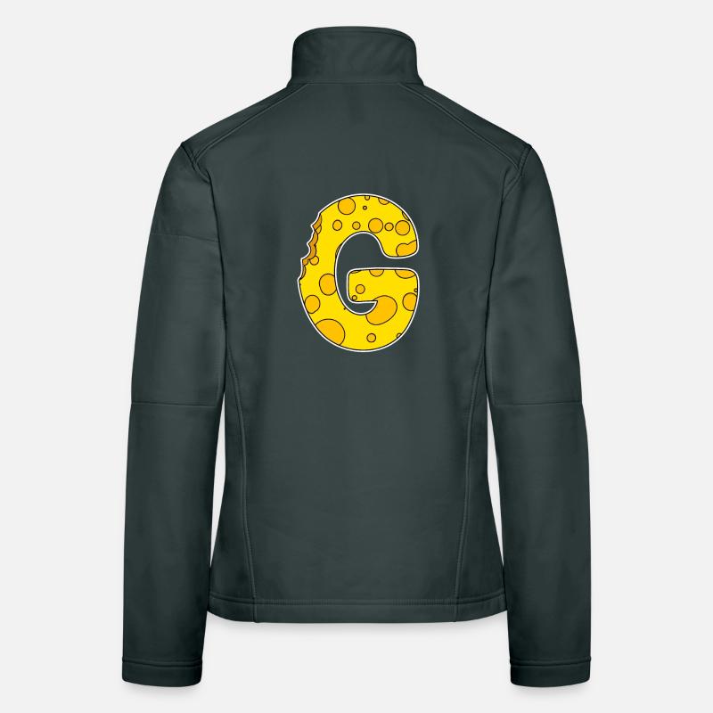 Letter G - Initial Letter G - Cheese Motif Women's Softshell Jacket