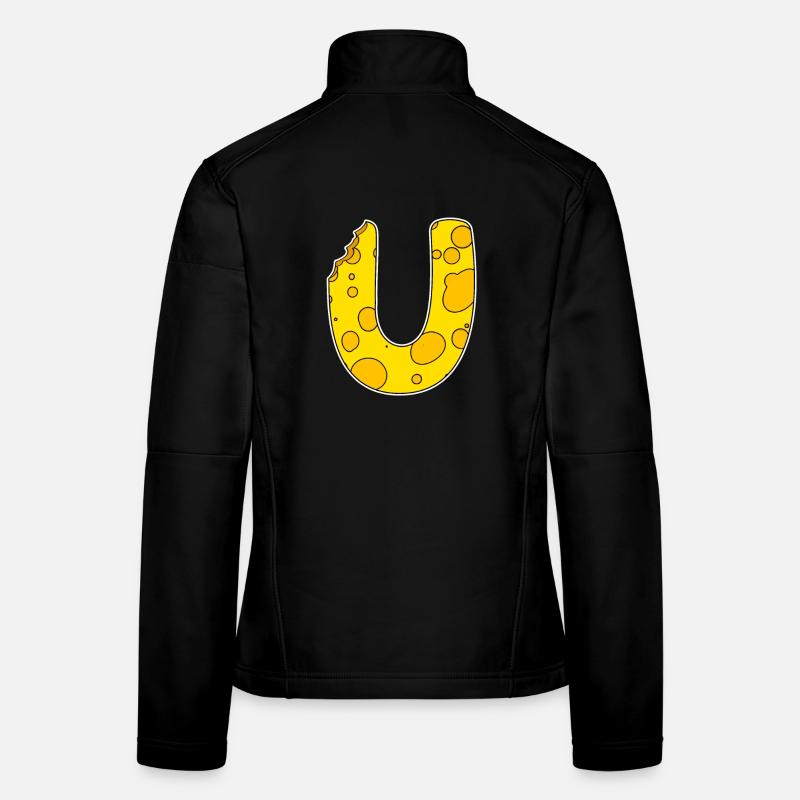 Letter U - Initial Letter U - Cheese Motif Women's Softshell Jacket