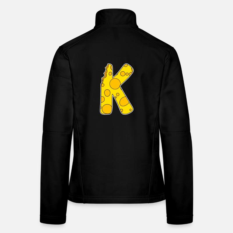 Buchstabe K - Anfangsbuchstabe K - Käse Motiv Frauen Softshelljacke