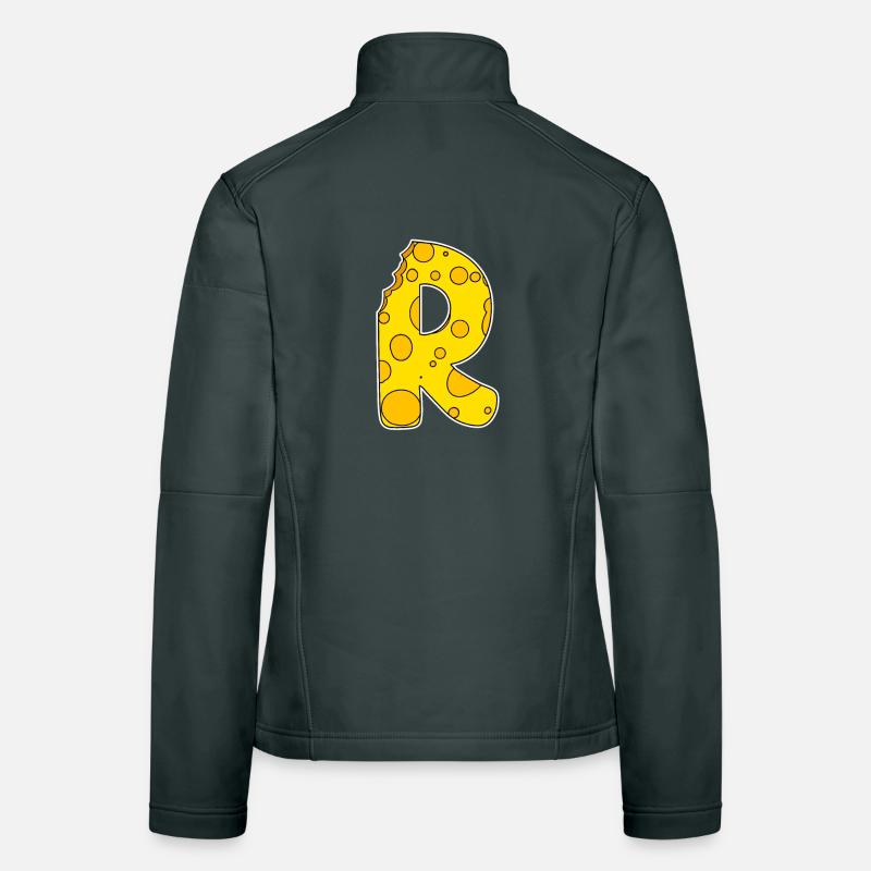 Buchstabe R - Anfangsbuchstabe R - Käse Motiv Frauen Softshelljacke