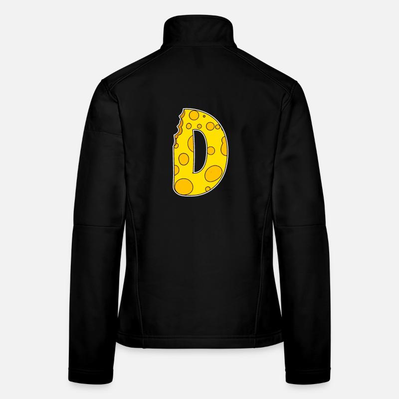Letter D - Initial Letter D - Cheese Motif Women's Softshell Jacket