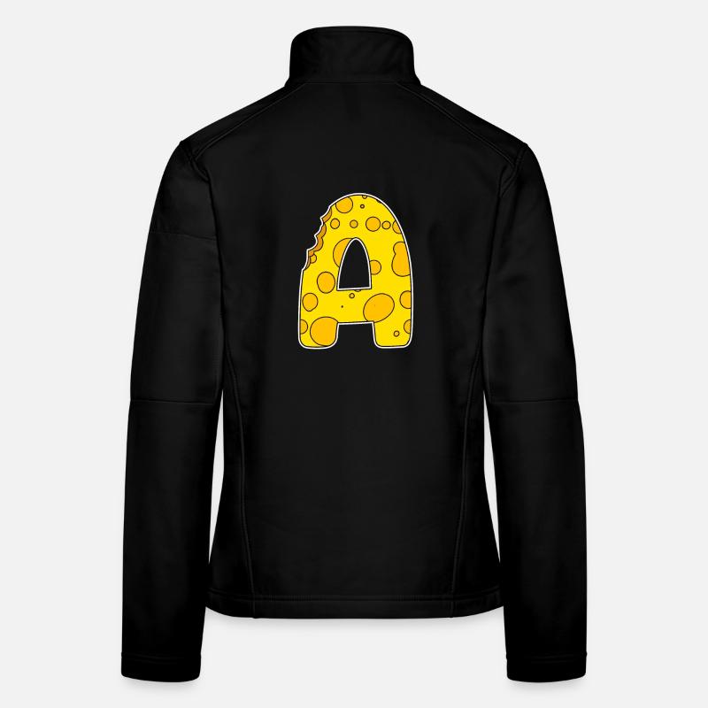 Letter A - Initial Letter A - Cheese Motif Women's Softshell Jacket