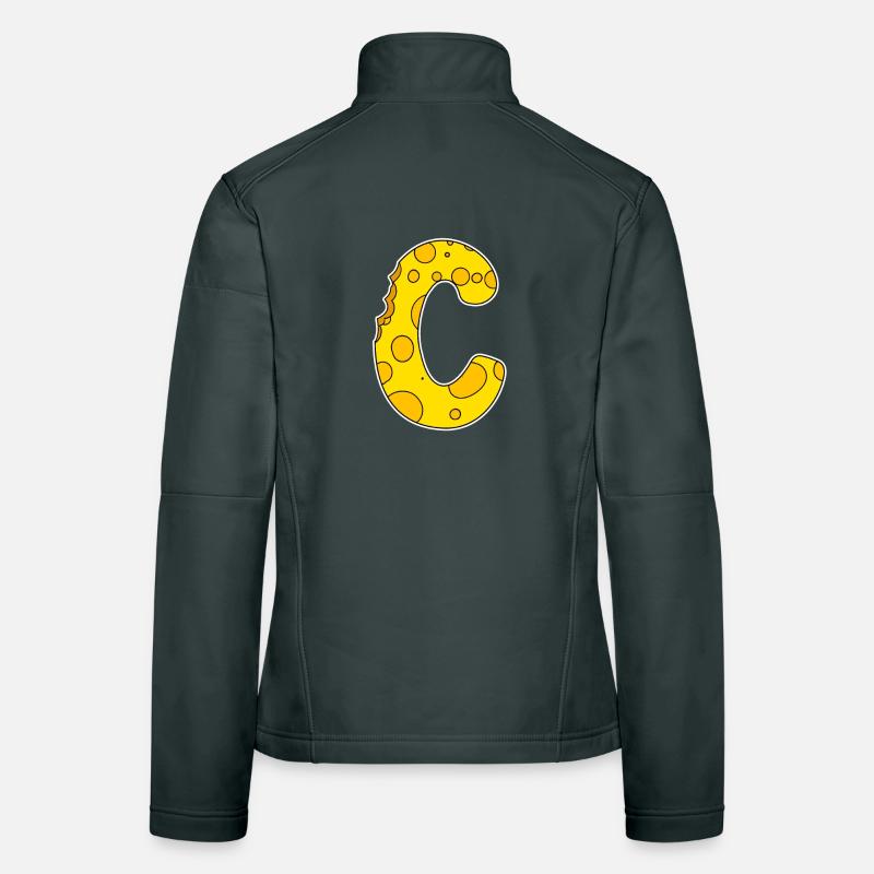 Buchstabe C - Anfangsbuchstabe C - Käse Motiv Frauen Softshelljacke