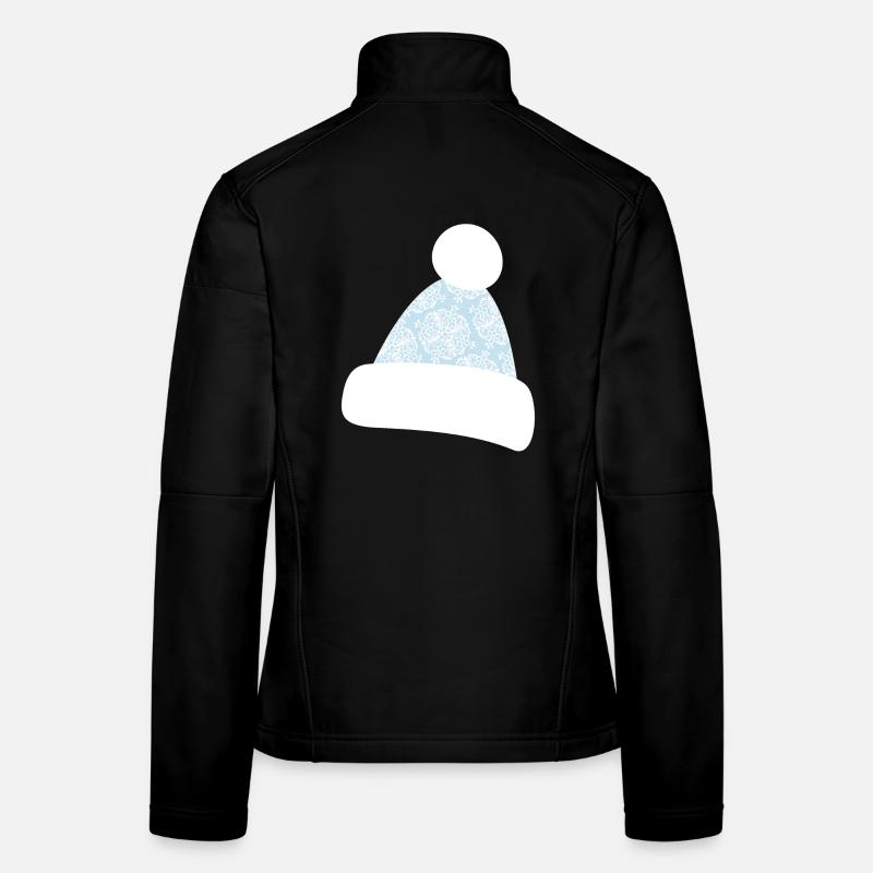 Bonnet Bobble Bonnet Flocons de neige Après-Ski Hiver Veste en tissu softshell Femme