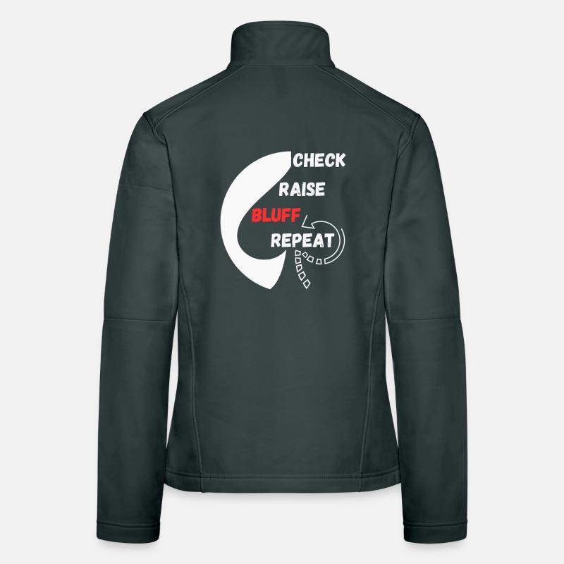 Repeat Poker "Chess, Raise, Bluff, Repeat" Women's Softshell Jacket