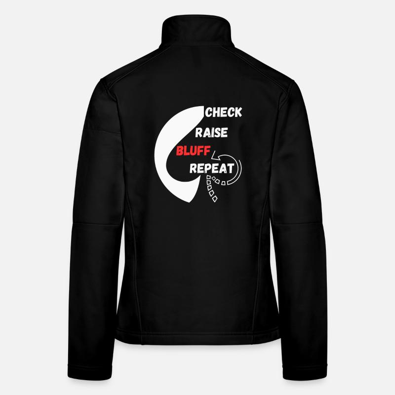 Repeat Poker "Schach, Raise, Bluff, Repeat" Frauen Softshelljacke