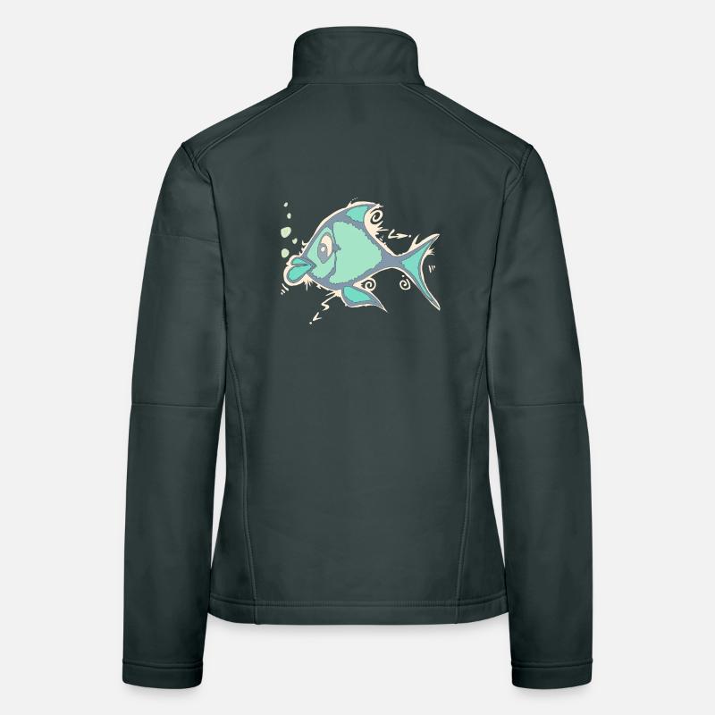 Fisch Linienkunst Frauen Softshelljacke