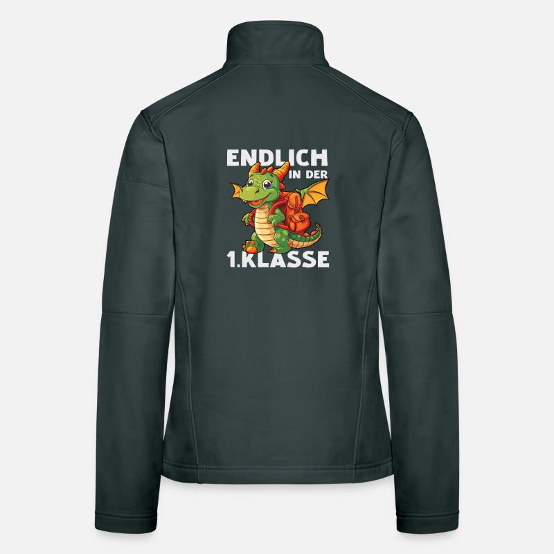 Drache 1 Klasse Einschulung Schule Drachen Spruch Frauen Softshelljacke