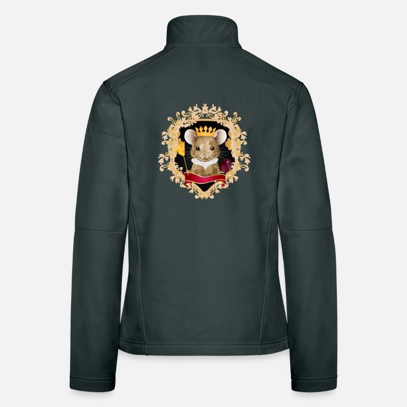 Mouse with cheese crown in royal frame Women's Softshell Jacket