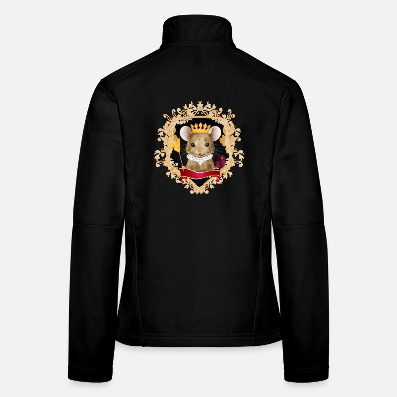 Souris avec couronne de fromage dans un cadre royal Veste en tissu softshell Femme