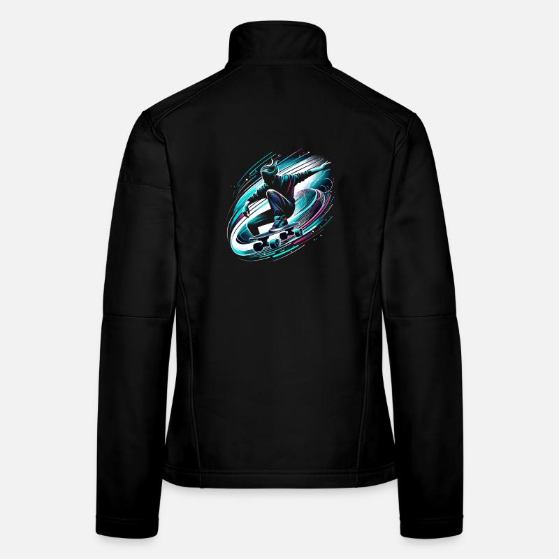 Longboarder sur skateboard ou longboard Veste en tissu softshell Femme
