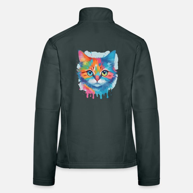 Chat mignon Veste en tissu softshell Femme