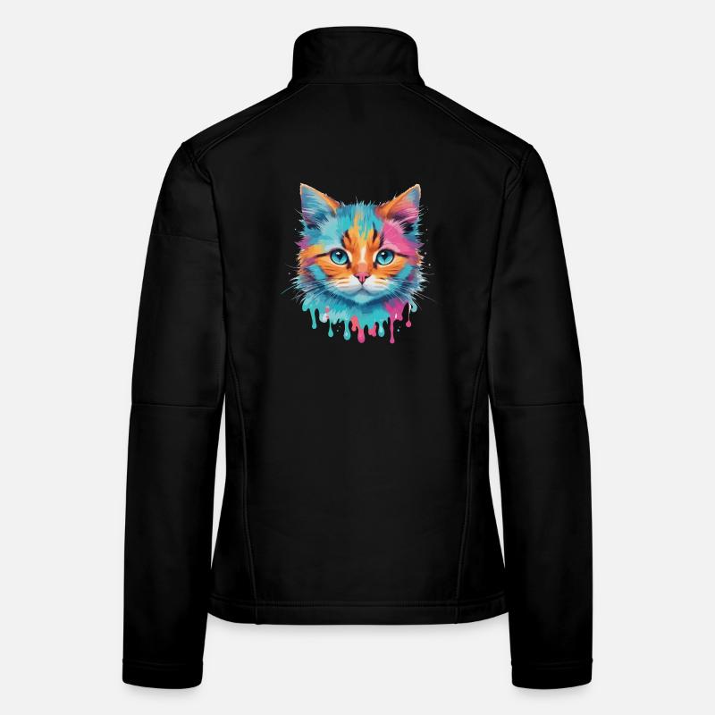 Chat mignon Veste en tissu softshell Femme