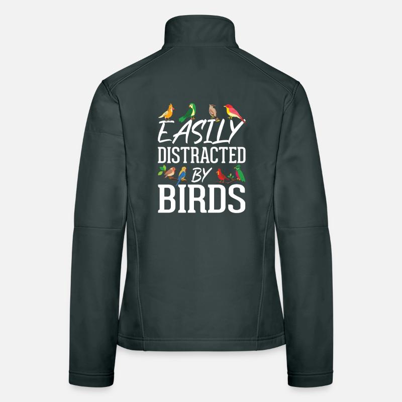 Easily Distracted by Birds Women's Softshell Jacket
