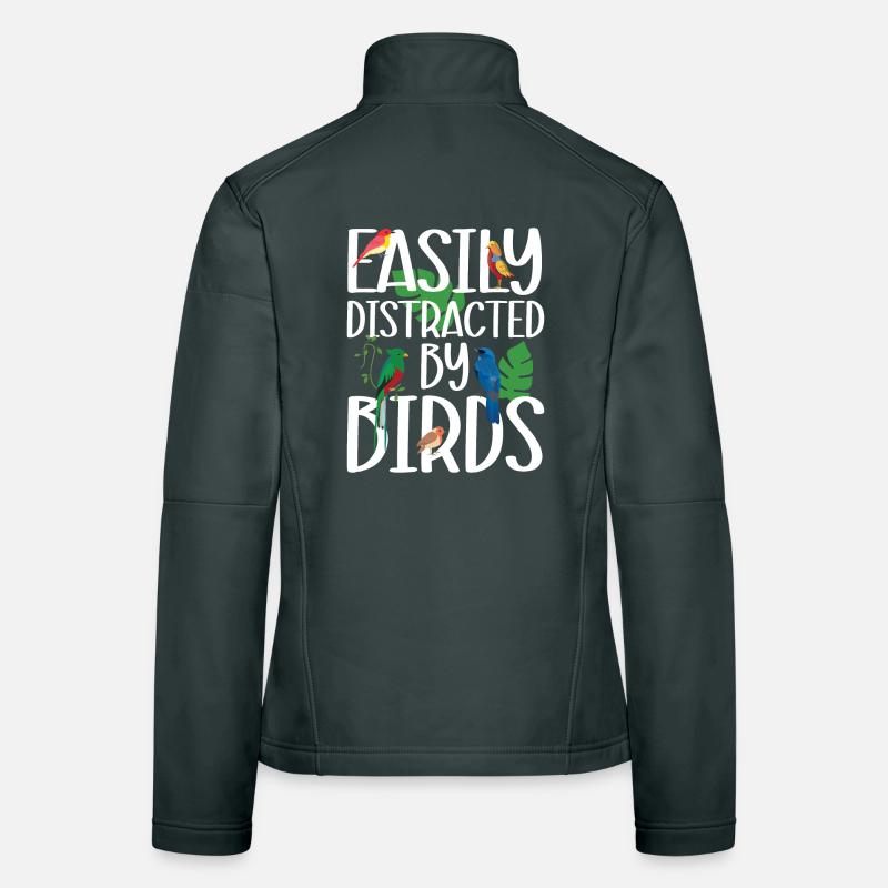 Facilement distrait par les oiseaux Veste en tissu softshell Femme