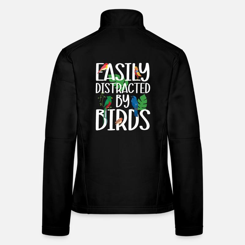 Easily Distracted by Birds Women's Softshell Jacket