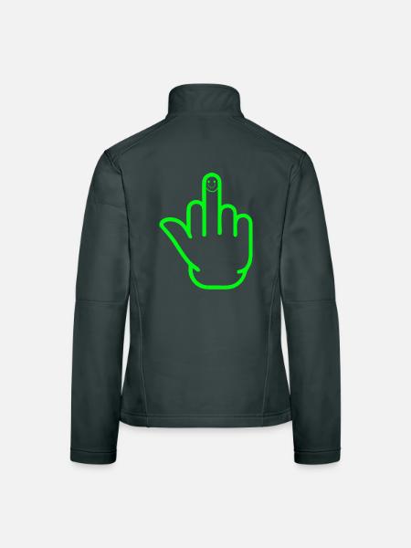 Happy Middle Finger - Women's Softshell Jacket - black - Back