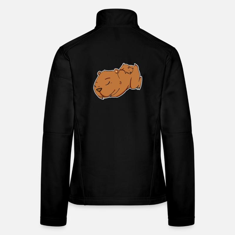 Familie - Capybara mit Baby Capybara Frauen Softshelljacke