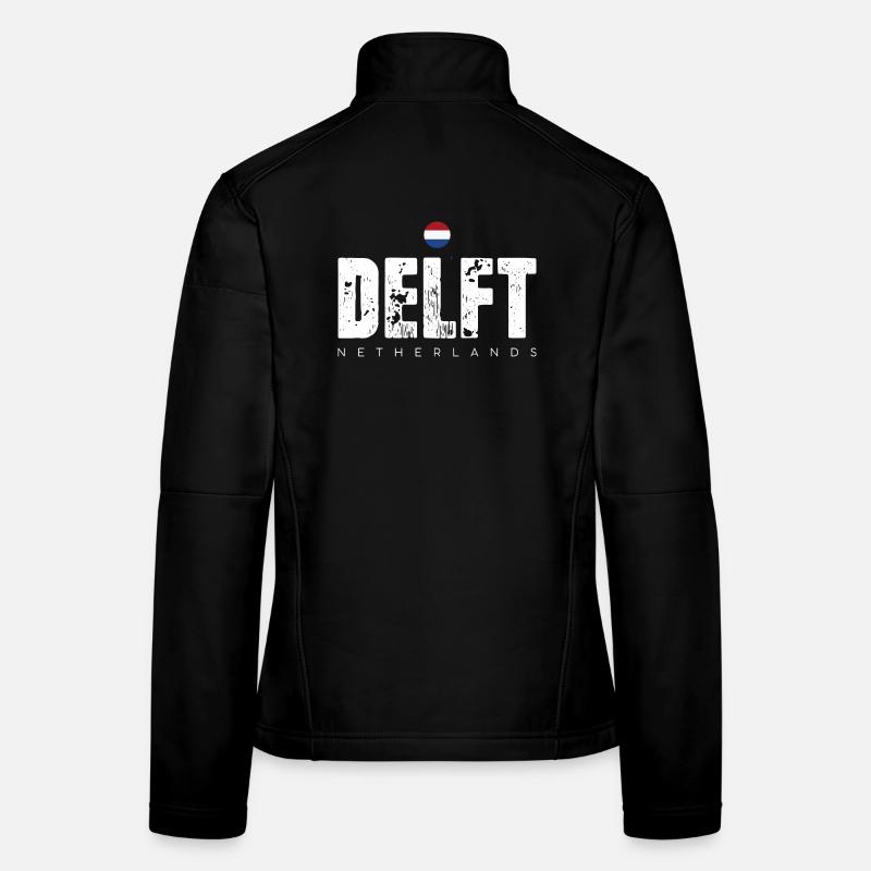 Delft Distressed Wordmark Women's Softshell Jacket