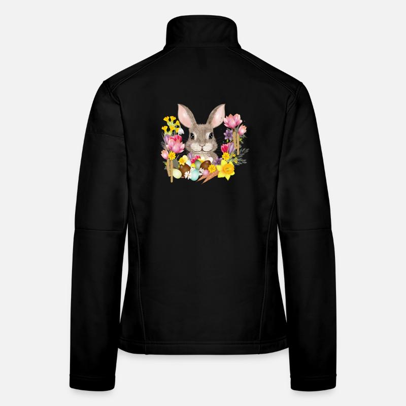 Easter Wreath & Easter Eggs with Rabbit as Easter Bunny Women's Softshell Jacket