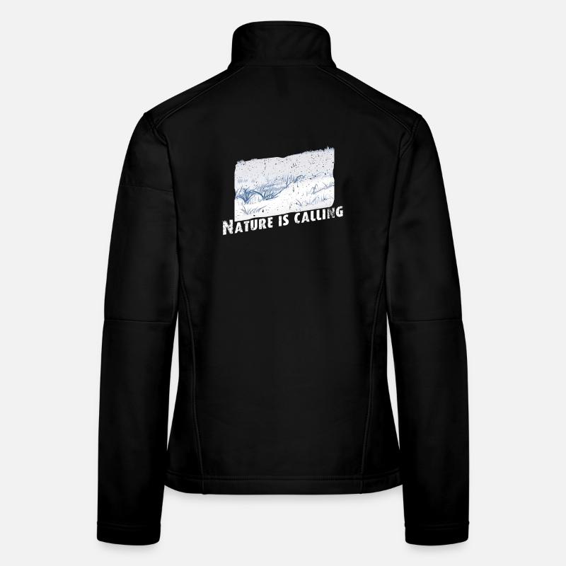 Nature is calling Winter - Frauen Softshelljacke - Schwarz