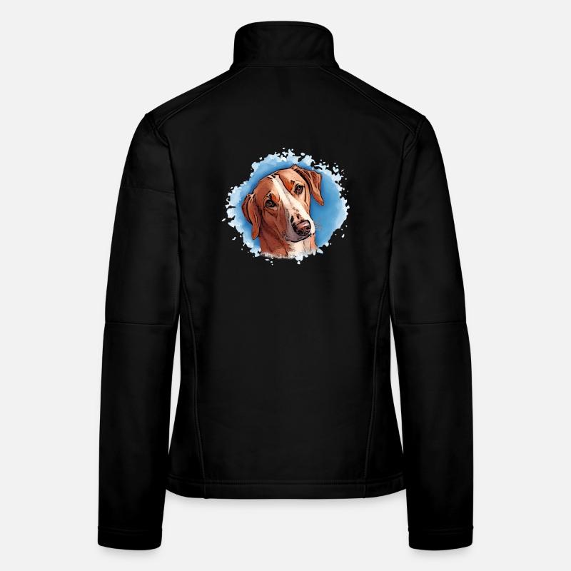 Hund SAVEBRACKE Jagdhund türkis Aquarell Design Frauen Softshelljacke