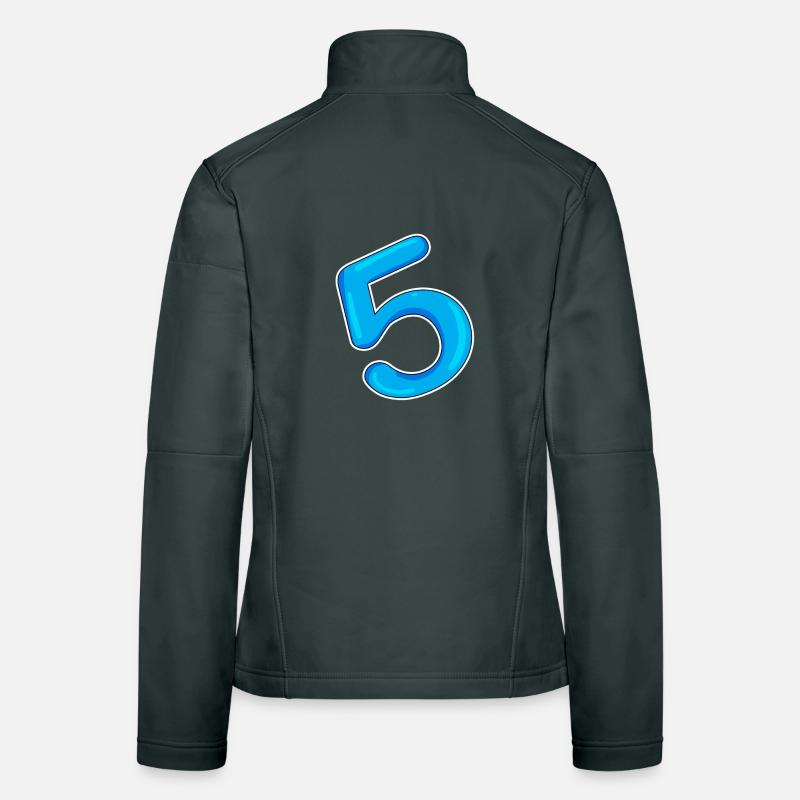 Numéro 5 Bleu Veste en tissu softshell Femme