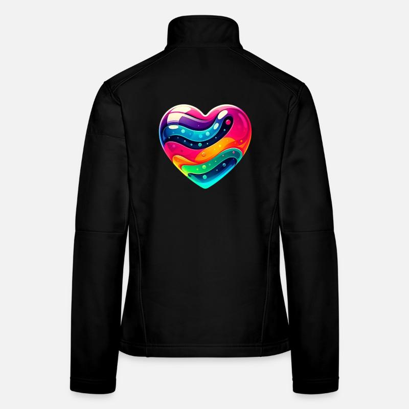 Buntes Herz Frauen Softshelljacke