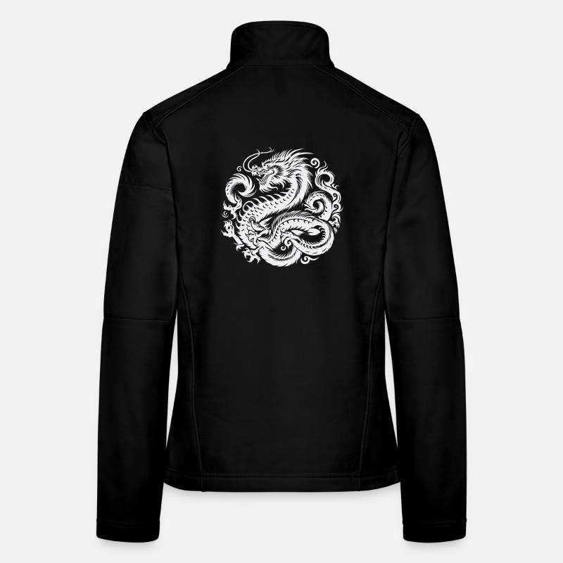 Chinesisches Drachen-Tattoo Frauen Softshelljacke