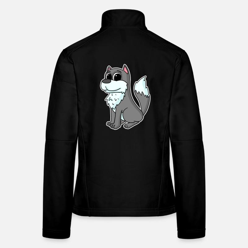 Animal loup Veste en tissu softshell Femme