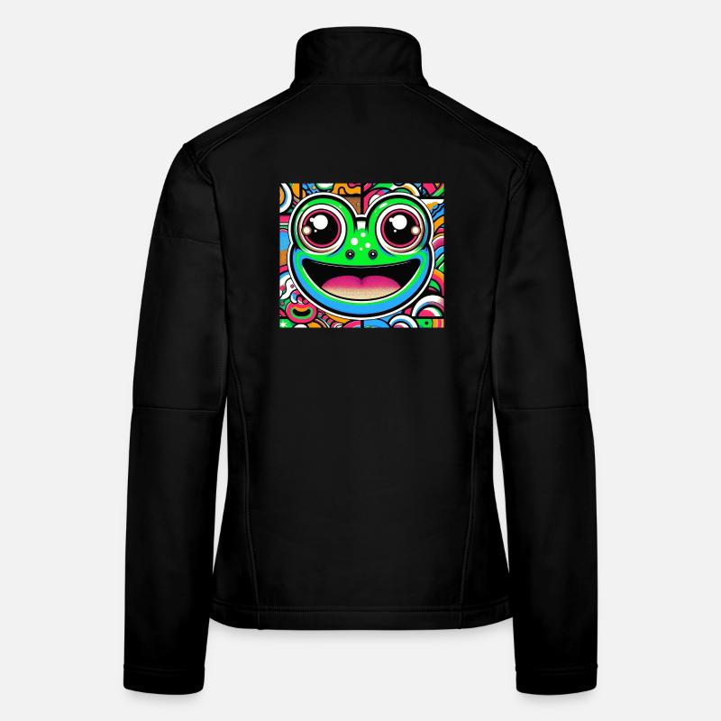 Frosch Pop Art Frauen Softshelljacke