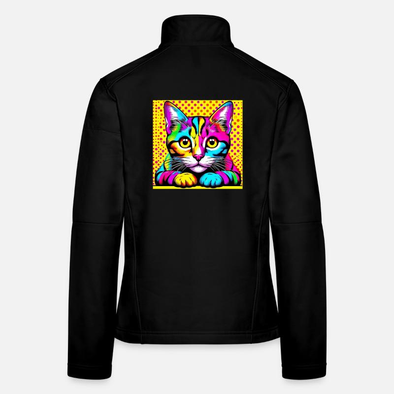 Cat Pop Art Women's Softshell Jacket