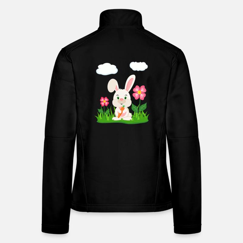 Lapin mignon avec lapin de carotte lapin lapin lapin de Pâques Veste en tissu softshell Femme